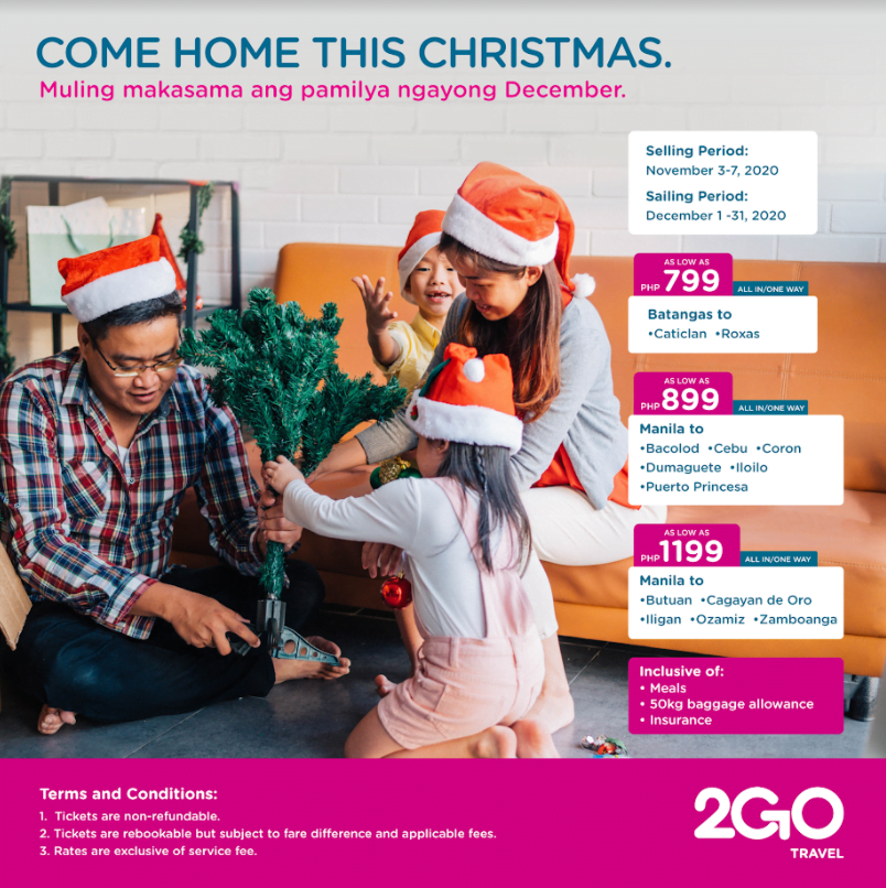 2GO Travel Promo: Come Home This Christmas For ₱799, Sail Next Year For Only ₱99