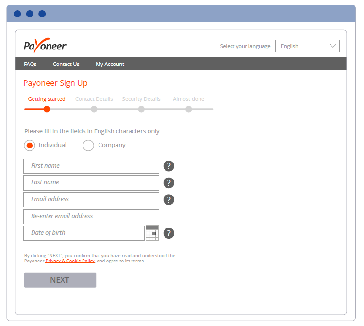How to Register for Payoneer Account