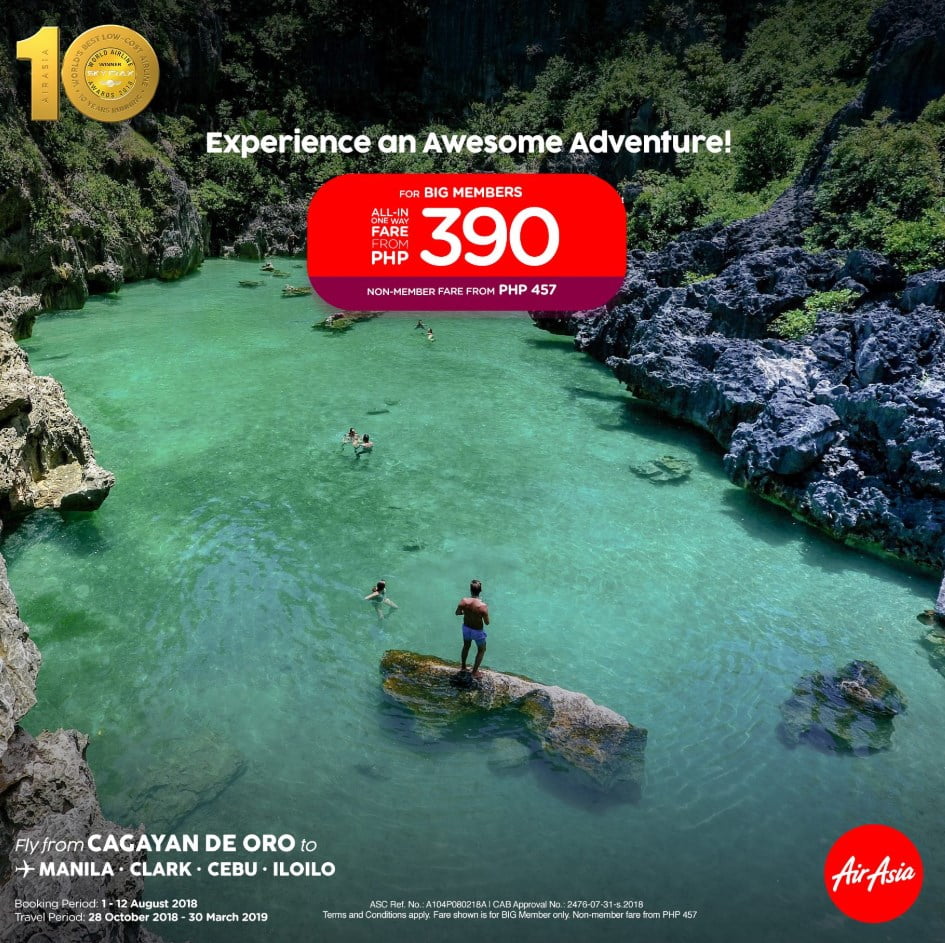 #SEATSALE: AirAsia | Fly for as low as 390 pesos one way!