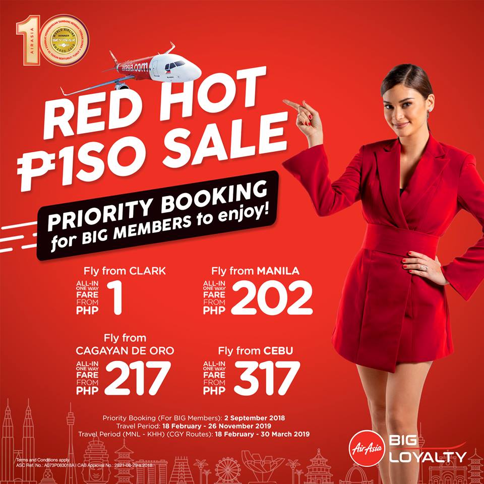 #SEATSALE: AirAsia RED HOT PISO SALE! Book until Sep 9!