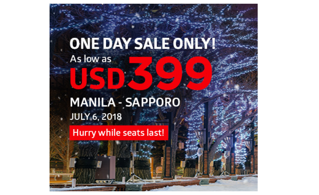 #SEATSALE: Fly from Manila to Sapporo as low as 399 USD Roundtrip via Philippine Airlines!